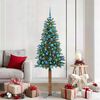 vidaXL Slim Christmas Tree Green 180 cm PVC and Solid Pine wood