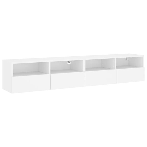 vidaXL TV Wall Cabinets 2 pcs White 80x30x30 cm Engineered Wood