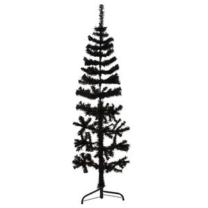 vidaXL Artificial Half Christmas Tree | Black | PVC, Steel