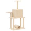 vidaXL Cat Tree with Sisal Scratching Posts Cream 122 cm