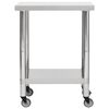vidaXL Kitchen Work Table with Wheels 80x30x85 cm Stainless Steel
