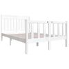 vidaXL Bed Frame without Mattress White Double Solid Wood