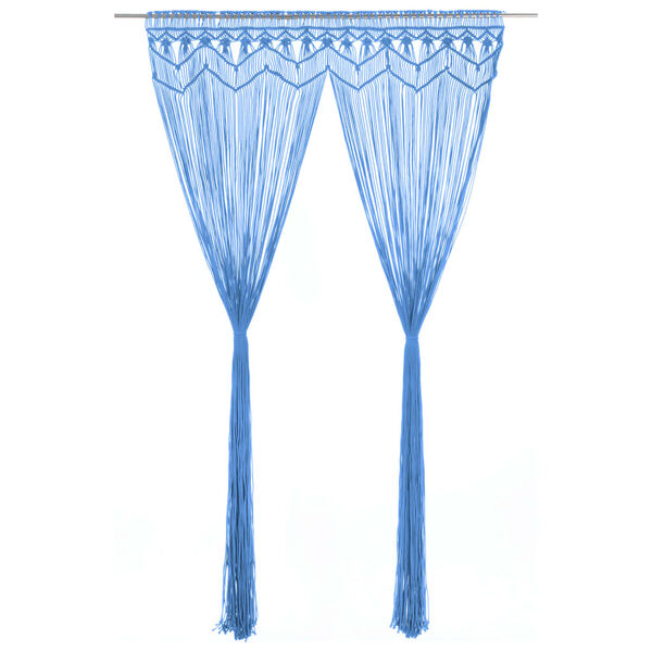 vidaXL Macrame Curtain Blue 140x240 cm Cotton