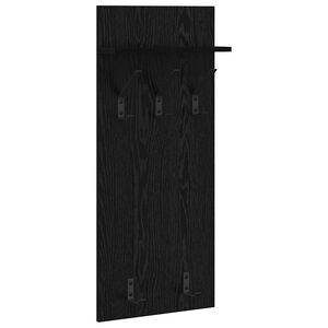 vidaXL Wall-Mounted Coat Rack with Shelf Black Oak 40 x 10 x 90 cm
