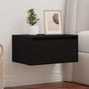 vidaXL Wall-mounted Bedside Cabinet with LED Lights Black Oak