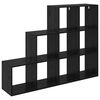vidaXL Room Divider Bookcase Black Oak 137.5 x 29 x 103.5 cm