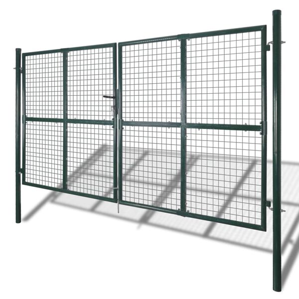 vidaXL Double Door Fence Gate 300x150 cm Powder-Coated Steel