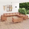 vidaXL 13 Piece Garden Lounge Set Solid Wood Pine Honey Brown