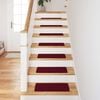 vidaXL Anti-slip Stair Mats 15 pcs Bordeaux 60 x 25 cm PP