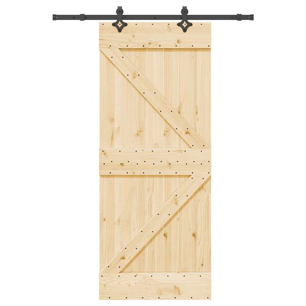 vidaXL Sliding Door with Hardware Set 85x210 cm Solid Wood Pine
