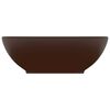 vidaXL Luxury Basin Oval-shaped Matt Dark Brown 40x33 cm Ceramic