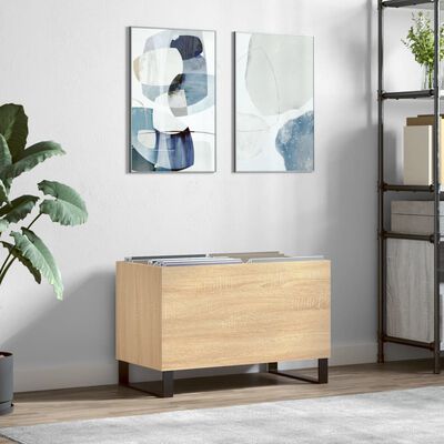 vidaXL Record Cabinet Sonoma Oak 74.5x38x48 cm Engineered Wood
