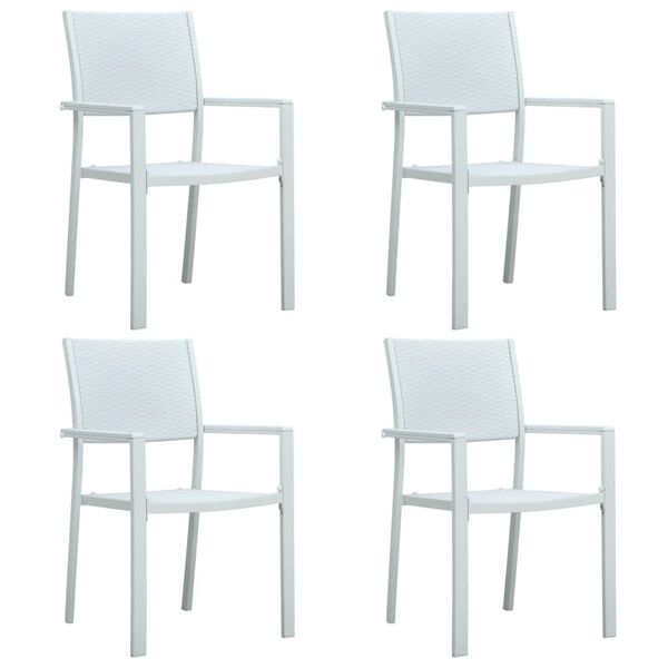 vidaXL 5 Piece Garden Dining Set White
