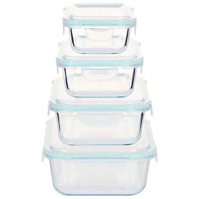 vidaXL Glass Food Storage Containers 8 Pieces