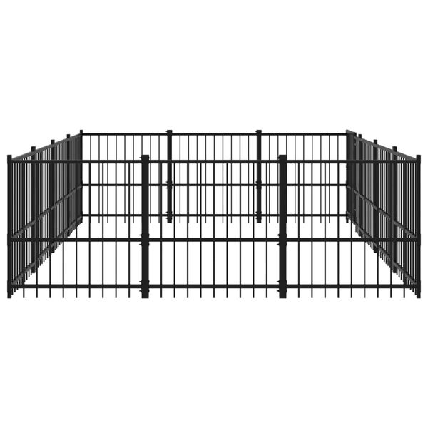 vidaXL Outdoor Dog Kennel Steel 11.58 m&sup2;