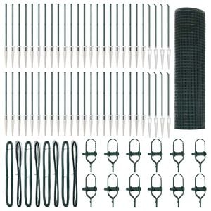 vidaXL Welded Wire Fence with Spikes 100 x 1 m PVC-coated Steel Green