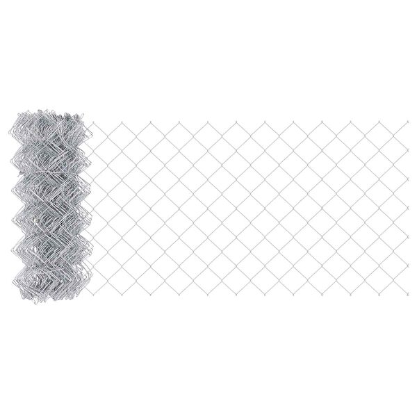 vidaXL Chain Link Fence Silver 10 x 0.6 m Galvanised steel