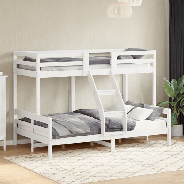 vidaXL Bunk Bed without Mattress 90x200/120x200 cm White Solid Wood