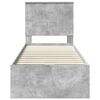 vidaXL Bed Frame with Drawer Concrete Grey 75 x 190 cm Engineer Wood