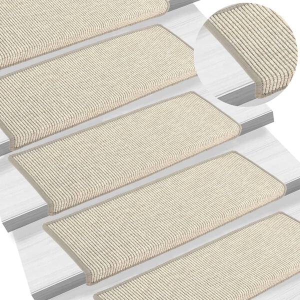 vidaXL Stair Mats 15 pcs 65x21x4 cm Silver Rectangular Edge