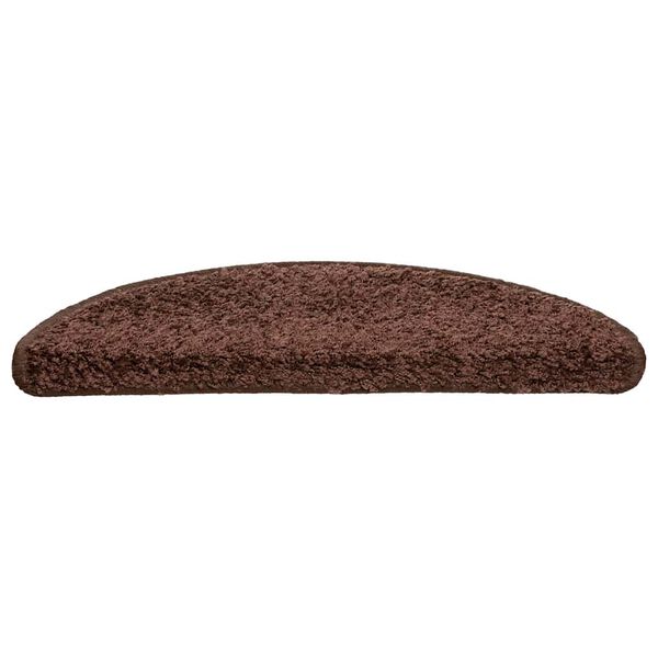 vidaXL Stair Mats 30 pcs 56x17x3 cm Brown Half Round