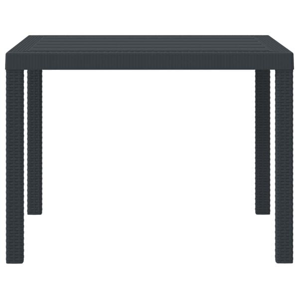 vidaXL Garden Dining Table Anthracite 100 x 100 x 73 cm Poly Rattan
