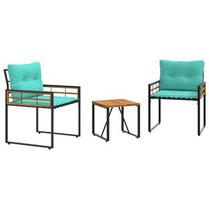 vidaXL Outdoor Furniture Set with Cushion 3 pcs Turquoise