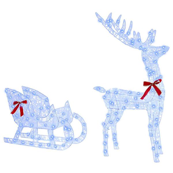 vidaXL Reindeer Pull Sleigh Blue 70 x 26 x 129 cm Acrylic
