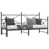 vidaXL Daybed with Trundle without Mattress Black 90x190 cm Steel
