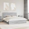 vidaXL Bed Frame with Drawer Grey Sonoma 200 x 200 cm Engineer Wood