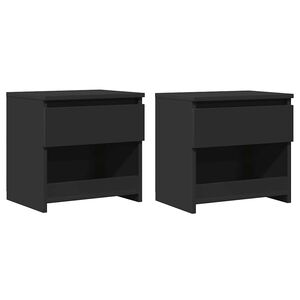 vidaXL Bedside Cabinets 2 pcs Black 40x30x39 cm Engineered Wood