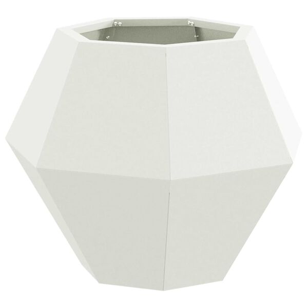 vidaXL Planter White 50 x 50 x 40 cm Steel