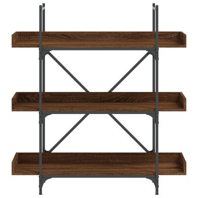 vidaXL Bookcase 3-Tier Brown Oak 100x33x108.5 cm Engineered Wood