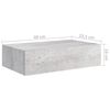 vidaXL Wall Drawer Shelves 2 pcs Concrete Grey 40x23.5x10cm MDF
