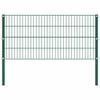 vidaXL Fence Panel with Posts Iron 1212x80 cm Green