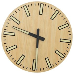 vidaXL Wall Clock with Luminous Scales and Pointers Yellow &Oslash;30 cm