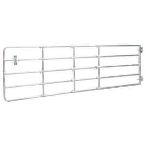 vidaXL 5 Bar Field Gate Steel (150-400)x90 cm Silver
