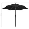 vidaXL Garden Parasol with LED Lights and Aluminium Pole 300 cm Black