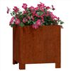 vidaXL Planter with Legs Rusty 30x30x30 cm Corten Steel