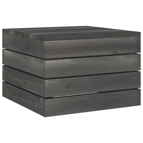 vidaXL Garden Pallet Table Solid Pinewood Dark Grey