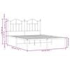 vidaXL Metal Bed Frame without Mattress with Headboard White 135x190cm
