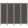vidaXL 4-Panel Room Divider Anthracite 200x180 cm
