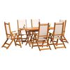 vidaXL 7 Piece Garden Dining Set Solid Wood Acacia and Textilene