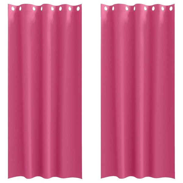 vidaXL Blackout Curtains with Rings 2 pcs Bright Pink 225 x 140 cm