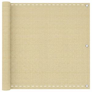 vidaXL Balcony Screen Beige 75 x 700 cm HDPE and Aluminium