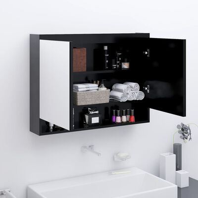 vidaXL Bathroom Mirror Cabinet 80x15x60 cm MDF Anthracite