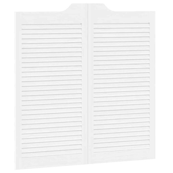 vidaXL Swing Doors Louvred Design 1-Pair White 100x100 cm