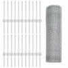 vidaXL Fence and Post Silver 0.4 x 50 m Steel