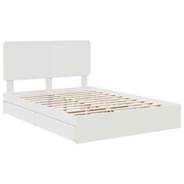 vidaXL Storage Bed with Headboard White 150 x 200 cm Engineered Wood