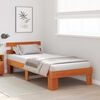 vidaXL Bed Frame with Headboard Wax Brown 80 x 200 cm Solid Pine Wood